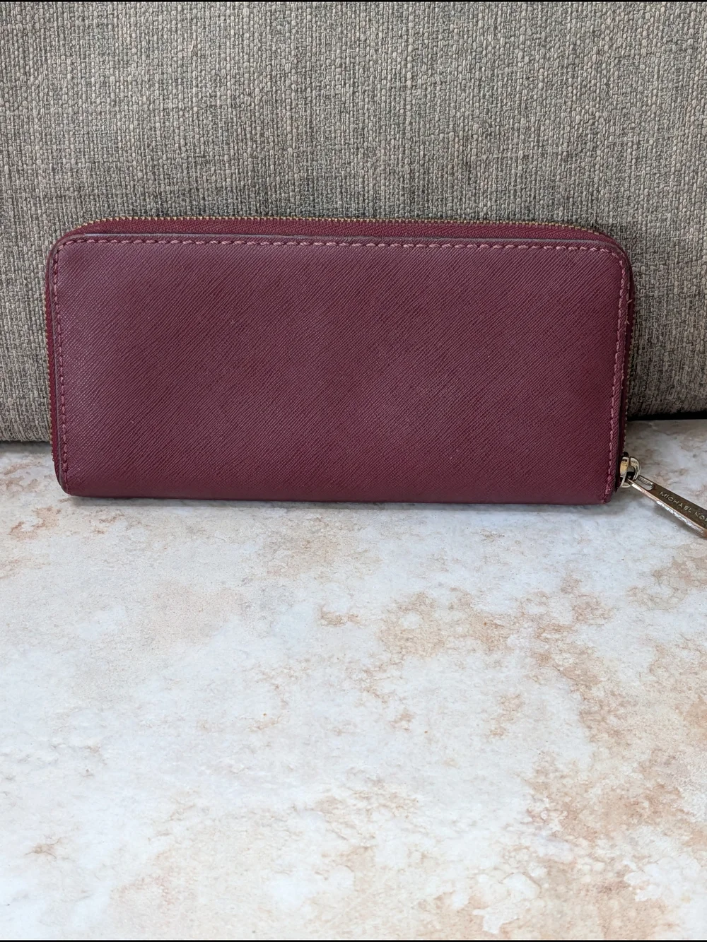 Michael Kors Burgundy Zip Around Wallet GUC